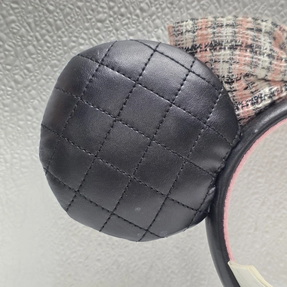 Disney Parks‎ Minnie Mouse Pearls Tweed Bow Ears Headband